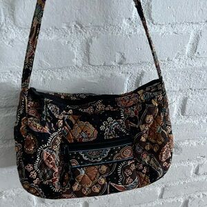 Vera Bradley Black and Brown Paisley Shoulder Bag